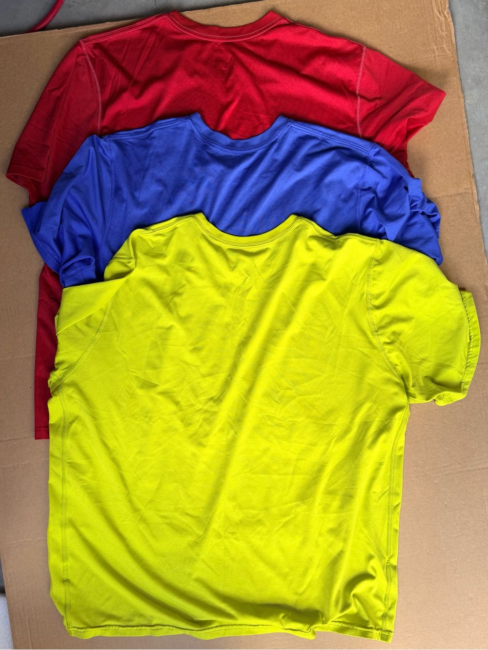 Nike Short Sleeve Athletic Tees - Red, Blue, Neon Yellow - Picture 2 of 11